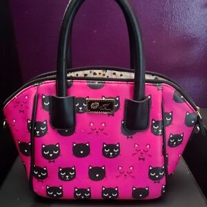 *SOLD* Loungefly Pink and Black Cat Satchel